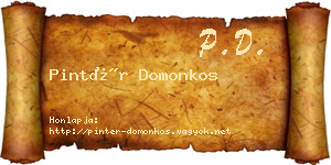 Pintér Domonkos névjegykártya